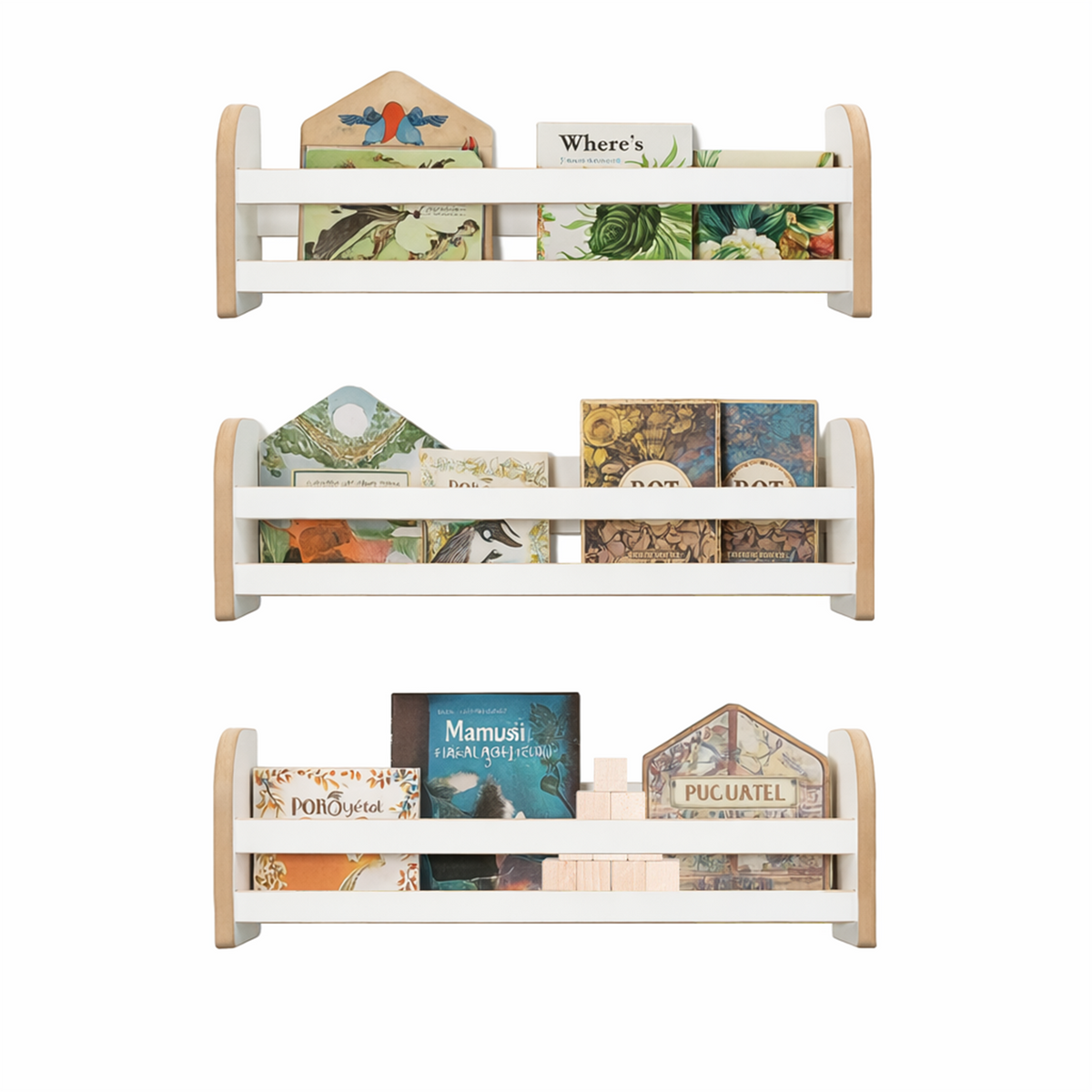 MAMOI® KinderBoekenplanken – Set van 3