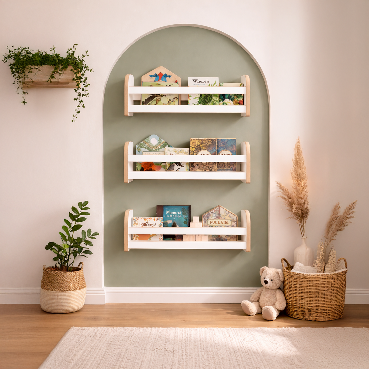 MAMOI® KinderBoekenplanken – Set van 3