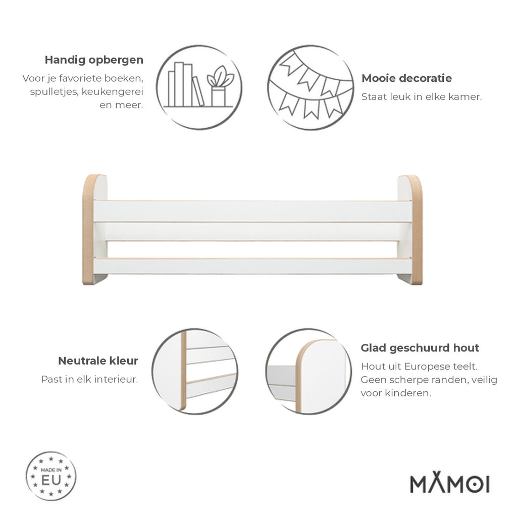 MAMOI® KinderBoekenplanken – Set van 3
